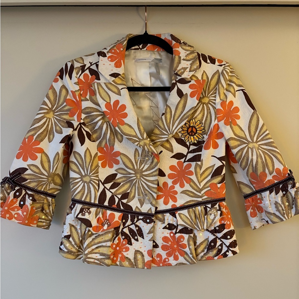 Vintage Grateful Dead Inspired Upcycled Floral Jacket with Adorable details
